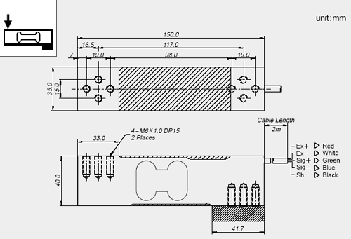 006_bcl-200_d-bcl-h Cảm biến tải - loadcell BCL (H) (60-200kgf) - CAS Cảm biến tải CAS 
