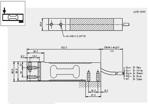 009_bca_d-bca-1 Cảm biến tải - loadcell BCA (5kgf - 100kgf) - CAS Cảm biến tải CAS 